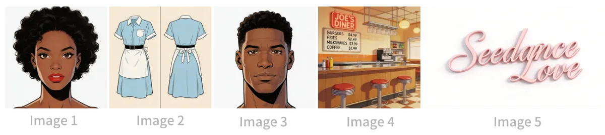 Image 1-5 (Fille, Tenue, Garçon, Restaurant, Logo)